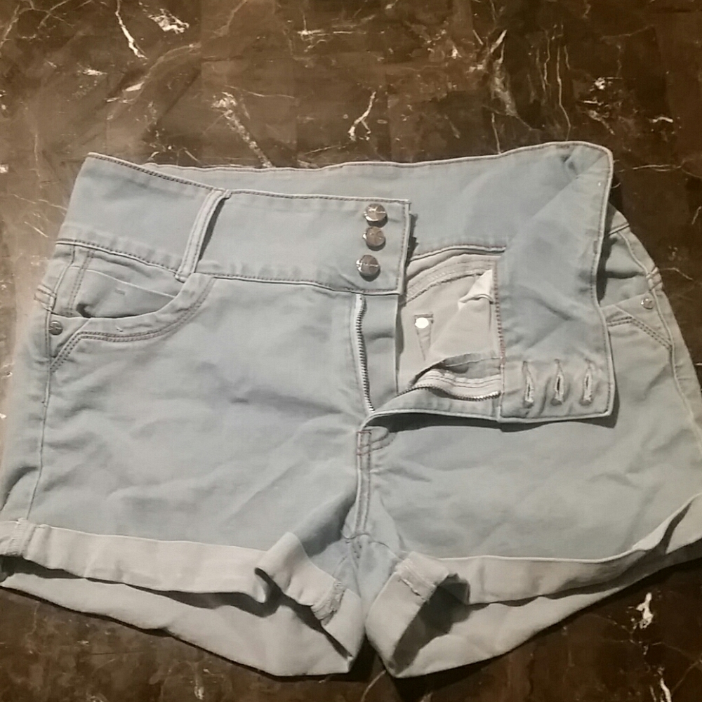 At Seven Blue Jean Mid Thigh Shorts